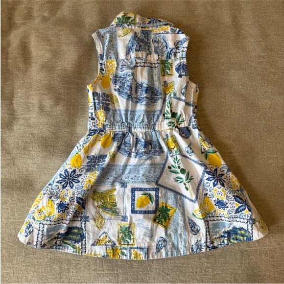 Crewcuts by J.Crew Girls Dress Size 3 – Blue Yellow Lemon Tile Print - Picture 6 of 9